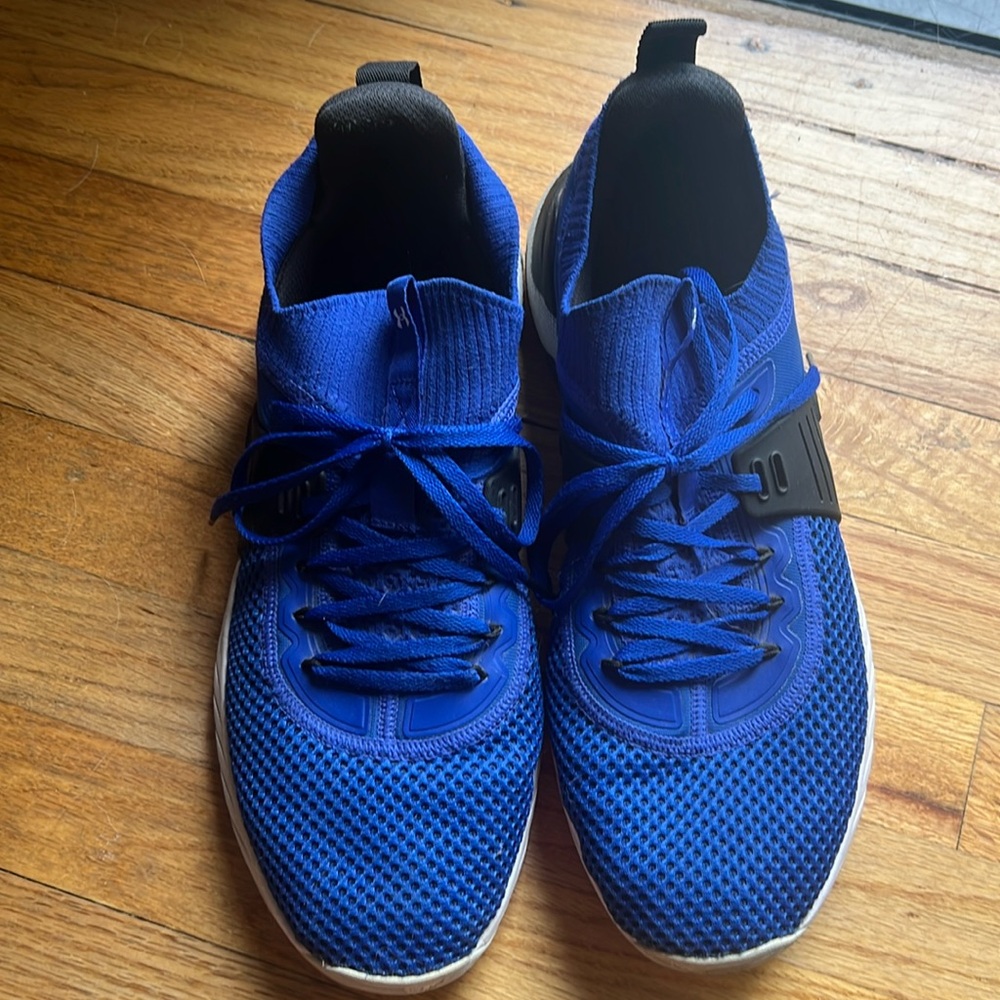 Men’s The Rock Sneakers, Under Armour Size 13 Cobalt and Black